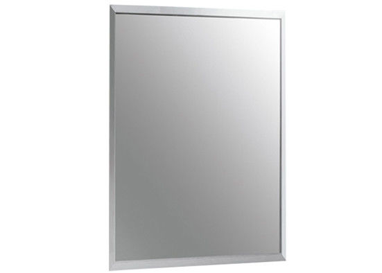 White Framed Bathroom Mirror / Decorative Bathroom Wall Mirrors Punch Free Installation
